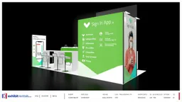 10x20 Peninsula booth design by Exhibit-Rentals